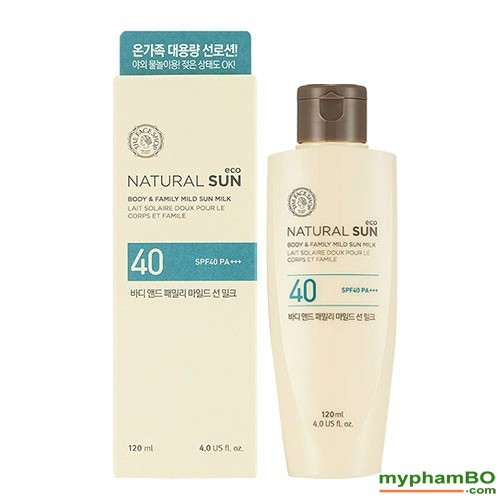 Kem chng nng toàn thon the face shop Natural Sun body & family mild UPF40 (2)