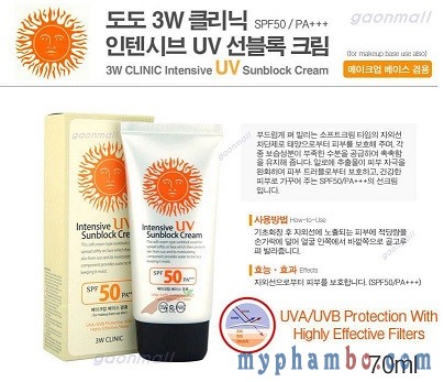 Kem chong nang 3w Clinic Intensive UV Sunblock Cream SPF 50 Pa (2)