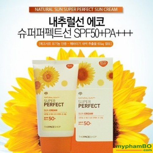 Kem Chng Nng The Face Shop Natural Sun Eco SUPER PERFECT Sun Cream 50 SPFFPS PA (1)