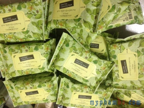 Khan uot tay trang Thefaceshop - Herbday cleansing tissue (4)