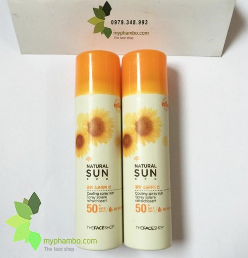 Kem chong nang dang xit Natural Sun eco cooling spray the face shop (2)