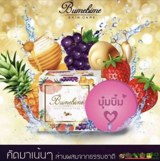 Xà phung tm trng Thoi Lan Bumebime Mask Natural Soap (5)