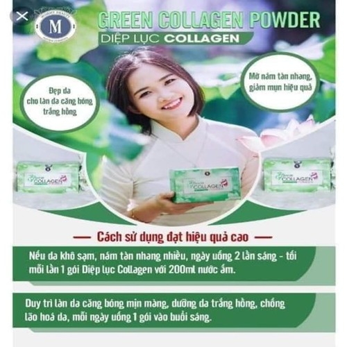 Diep luc Collagen (Green Collagen Powder) - dep da, chong lao hoa, can bang noi tiet (8)