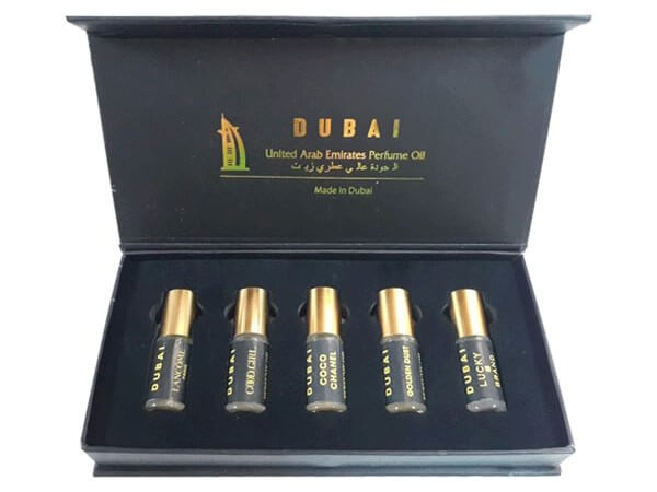 quy cách Set tinh dầu nước hoa Dubai 5 chai dạng lăn