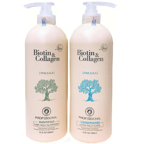 Bộ dầu gội xả Biotin Collagen 1000ml - siêu mềm mượt, cho tóc khô hư tổn